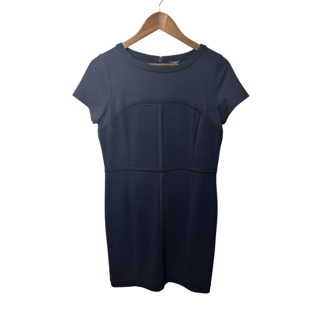 Ann Taylor Petite Black Classic Black Short Sleeve Dress Size 12P - Picture 2 of 5